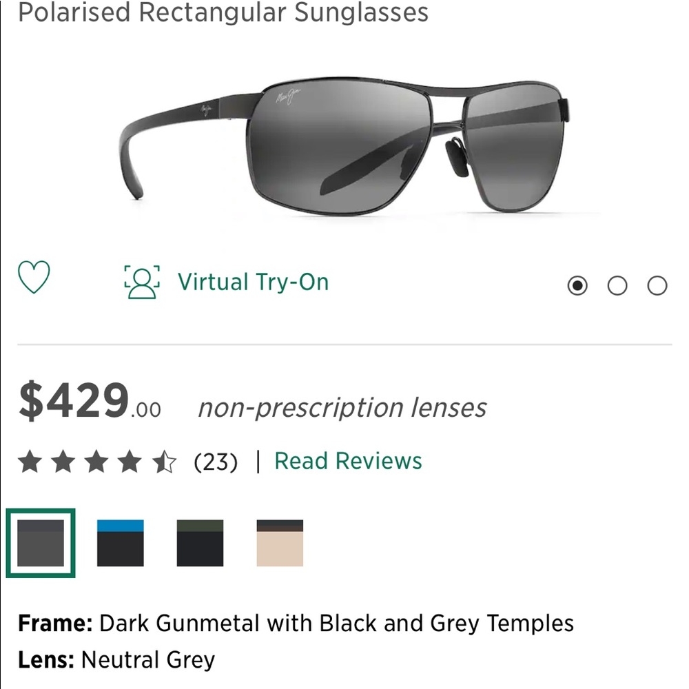 Brand New - Maui Jim Grey Bird Sunglasses